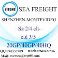 Mar de Porto de Shenzhen transporte de mercadorias para Montevidéu
